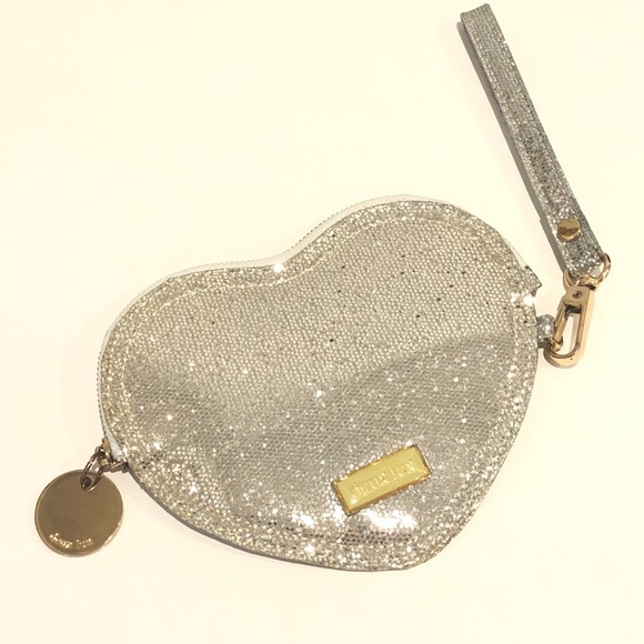 Deux Lux Heart Shaped Silver Sparkle Baby Pouch - Picture 9 of 16